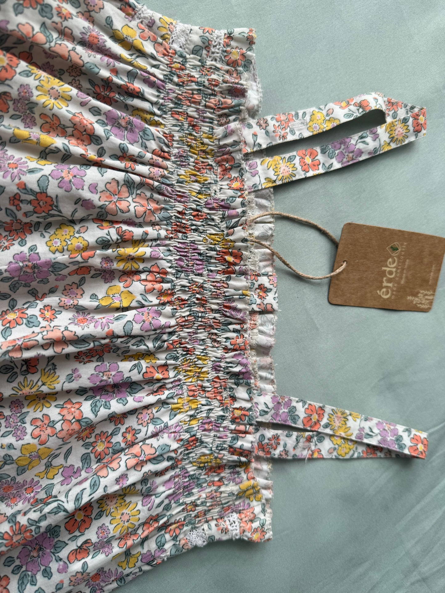 🌸 Chloe Top – Girls' Floral Bloom Printed Lacey Strap Top