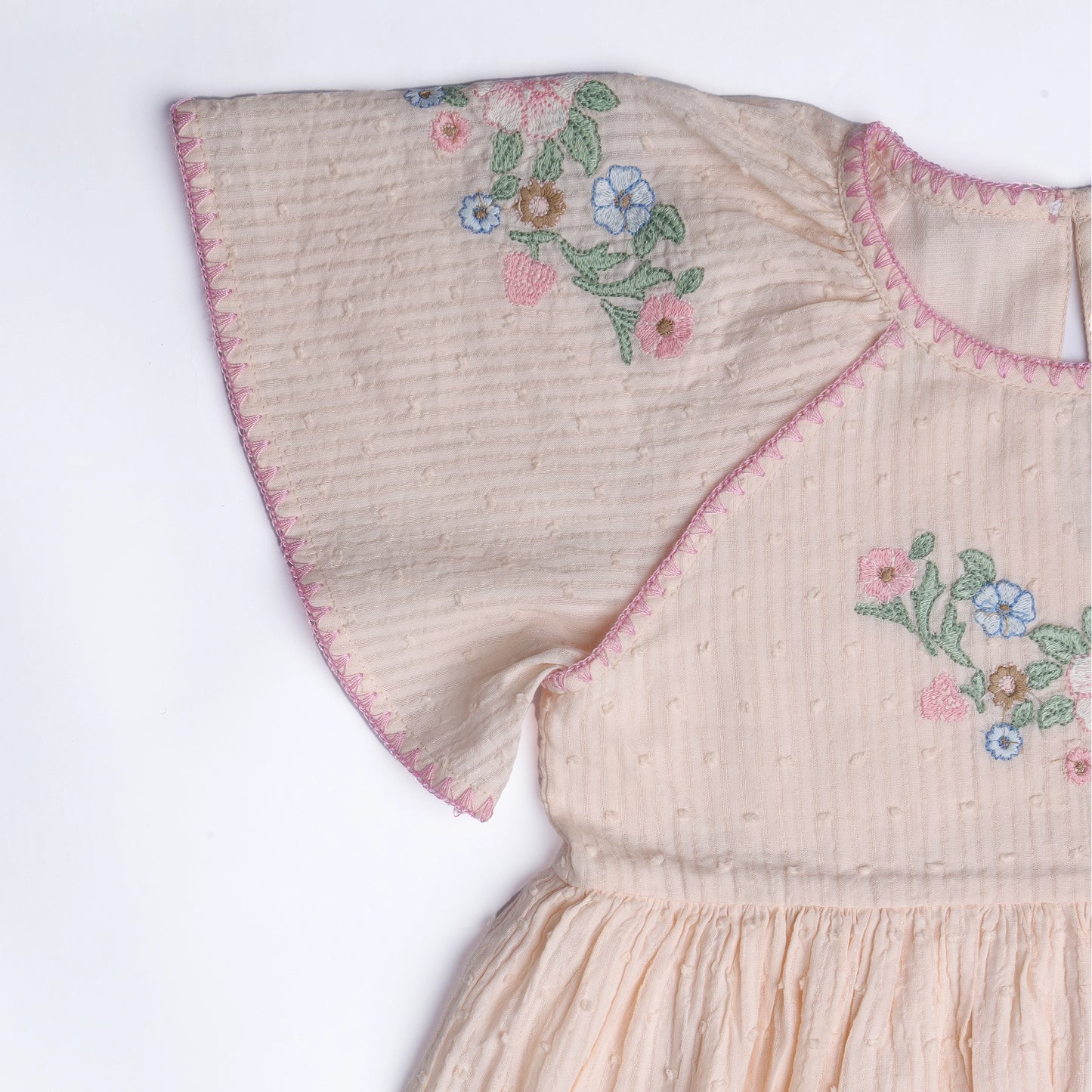 Embroidered Marie Dress – Blush Garden Bloom