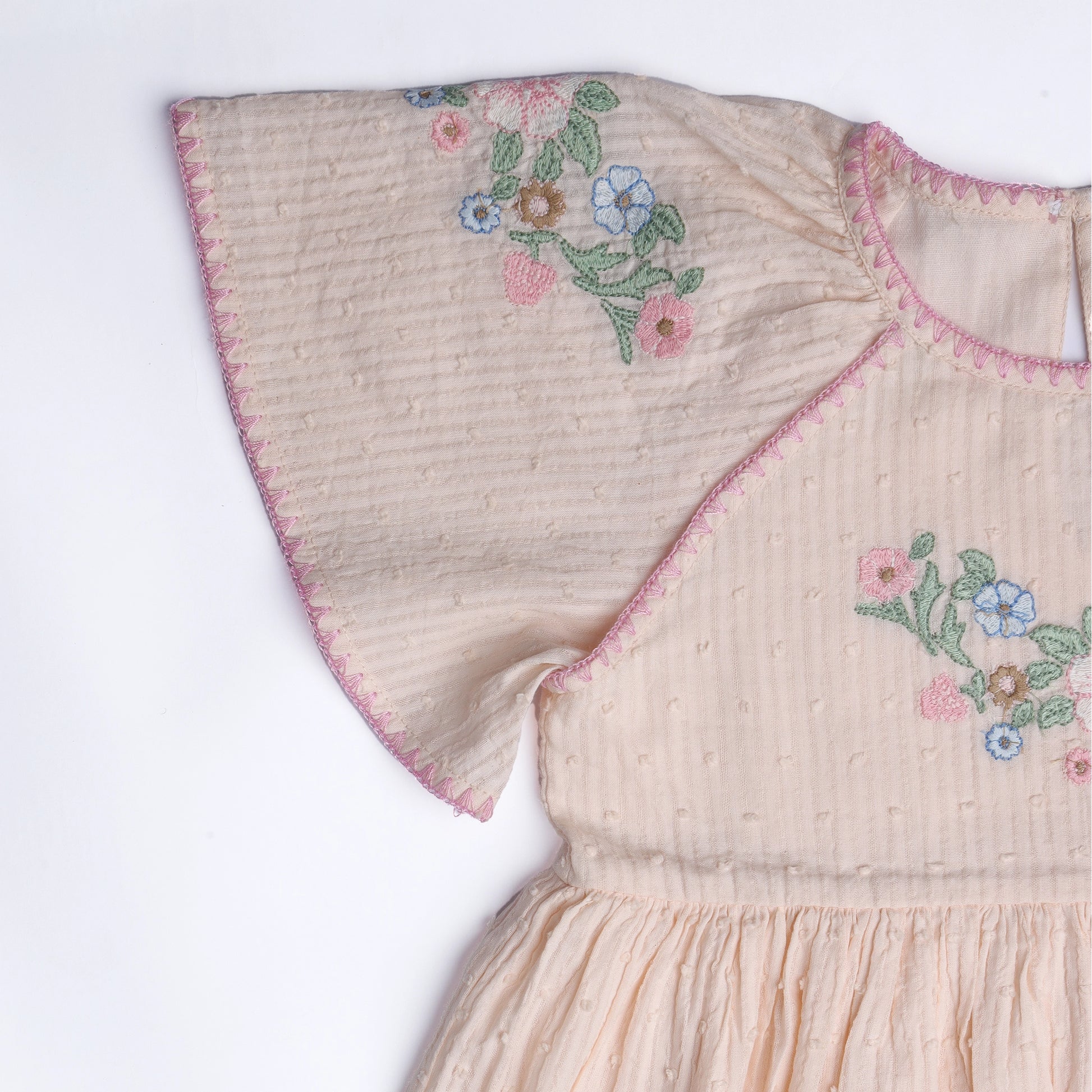 Embroidered Marie Dress – Blush Garden Bloom