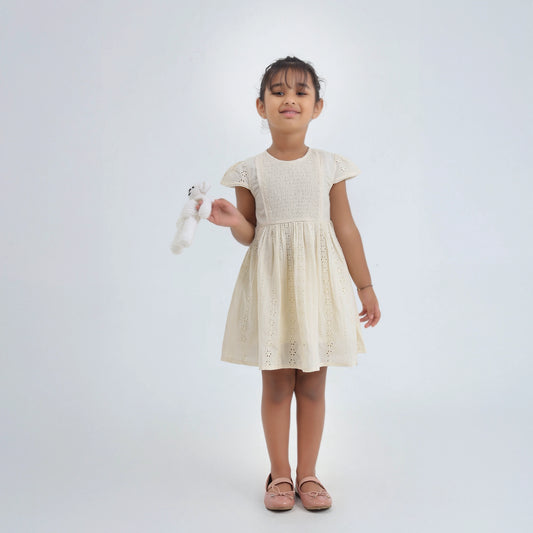 Shop Naomi Dress – Cream Petal Whisper