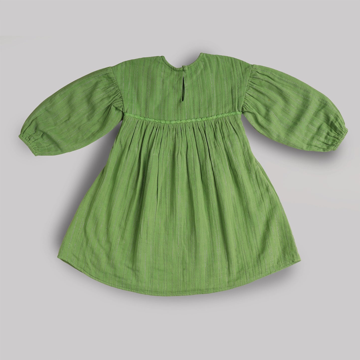 Wonder Dress – Shimmery Lurex Cotton Double Cloth with Gentle Smocking