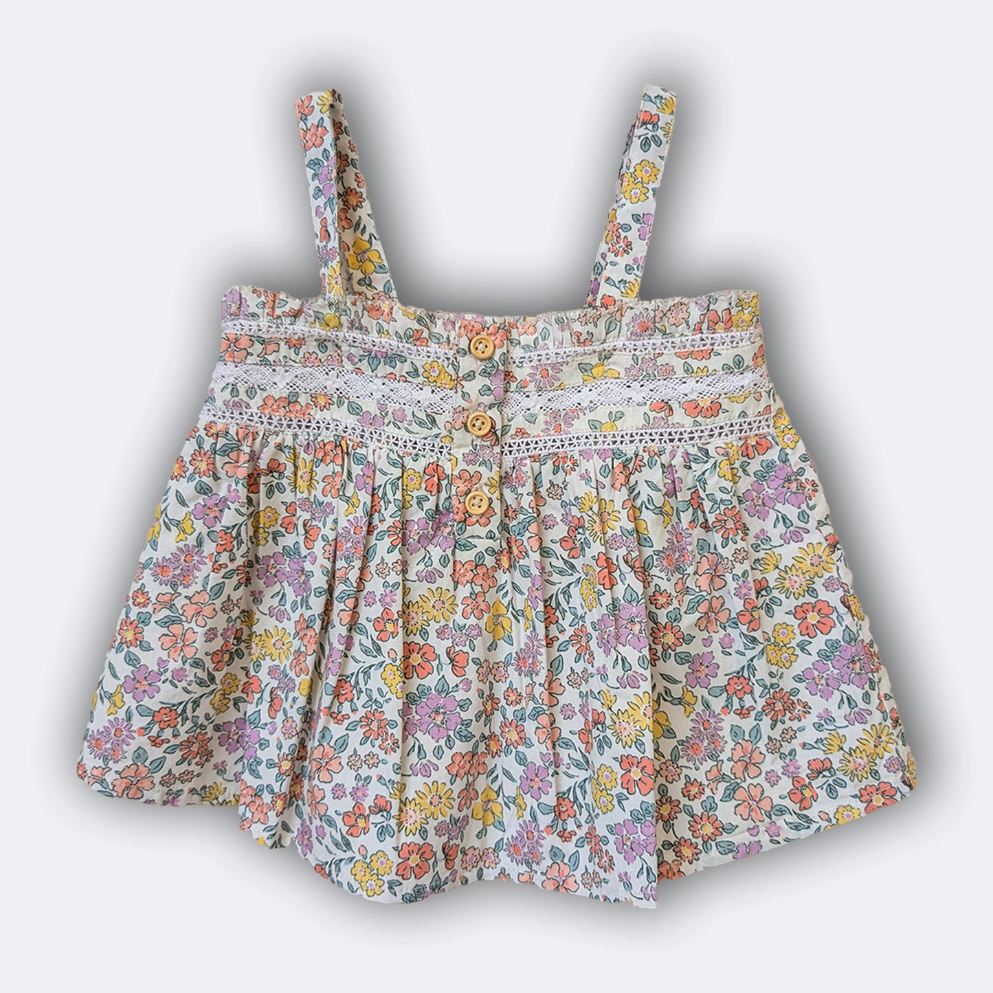 Girls Floral Printed Lacey Strap Top – Chloe | ERDE India