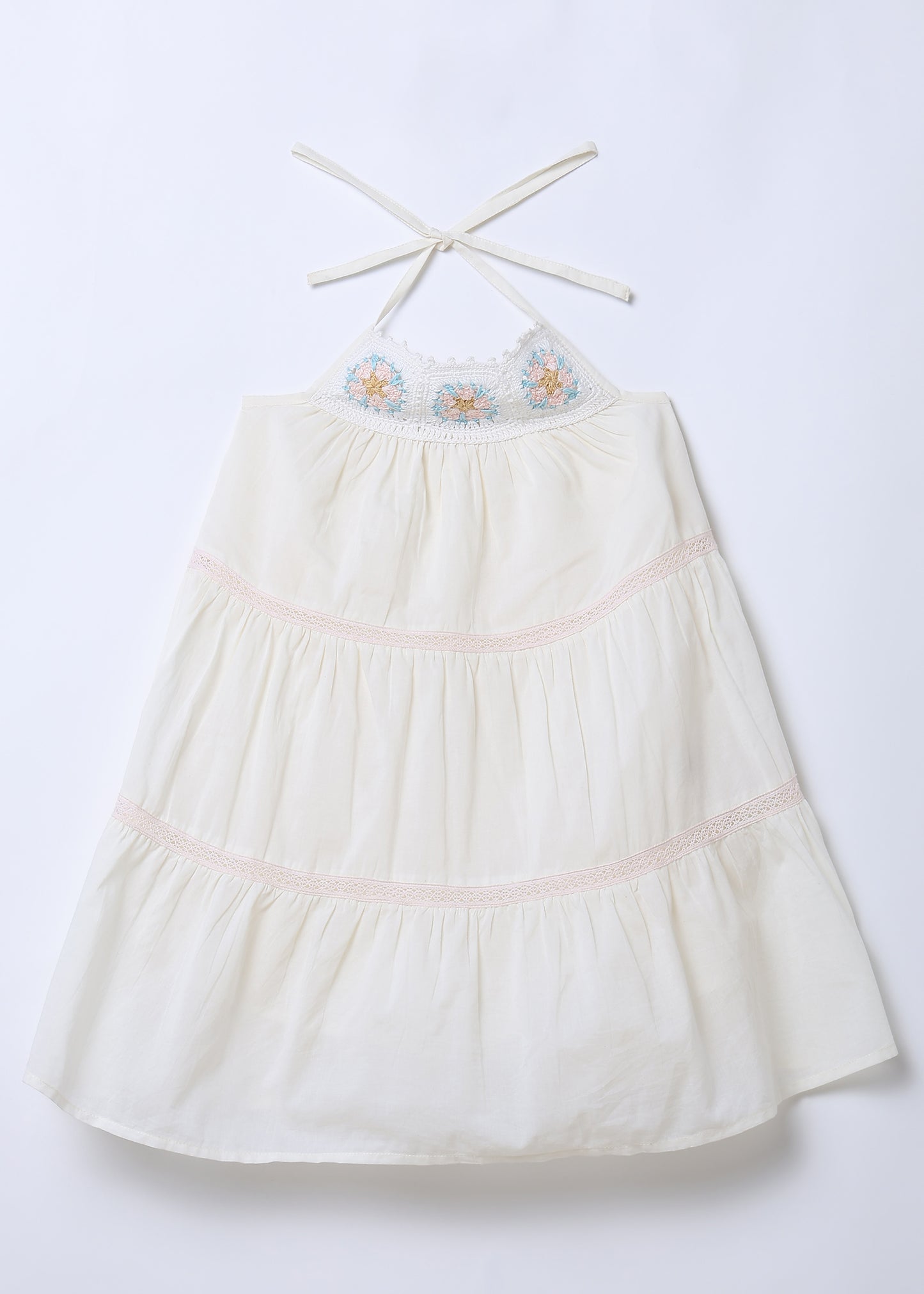 Nicole Handcrafted Crochet Tiered Cotton Dress