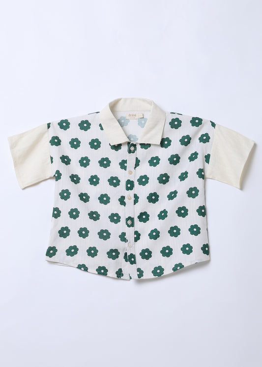 RUGBY Floral Print Cotton Shirt & Shorts Set