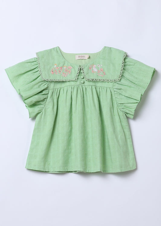 Rachel Embroidered Collar Cotton Top