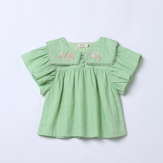 Rachel Embroidered Collar Cotton Top