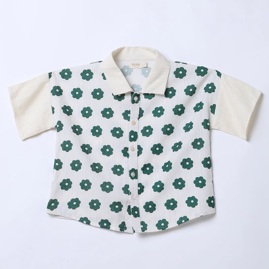 RUGBY Floral Print Cotton Shirt & Shorts Set