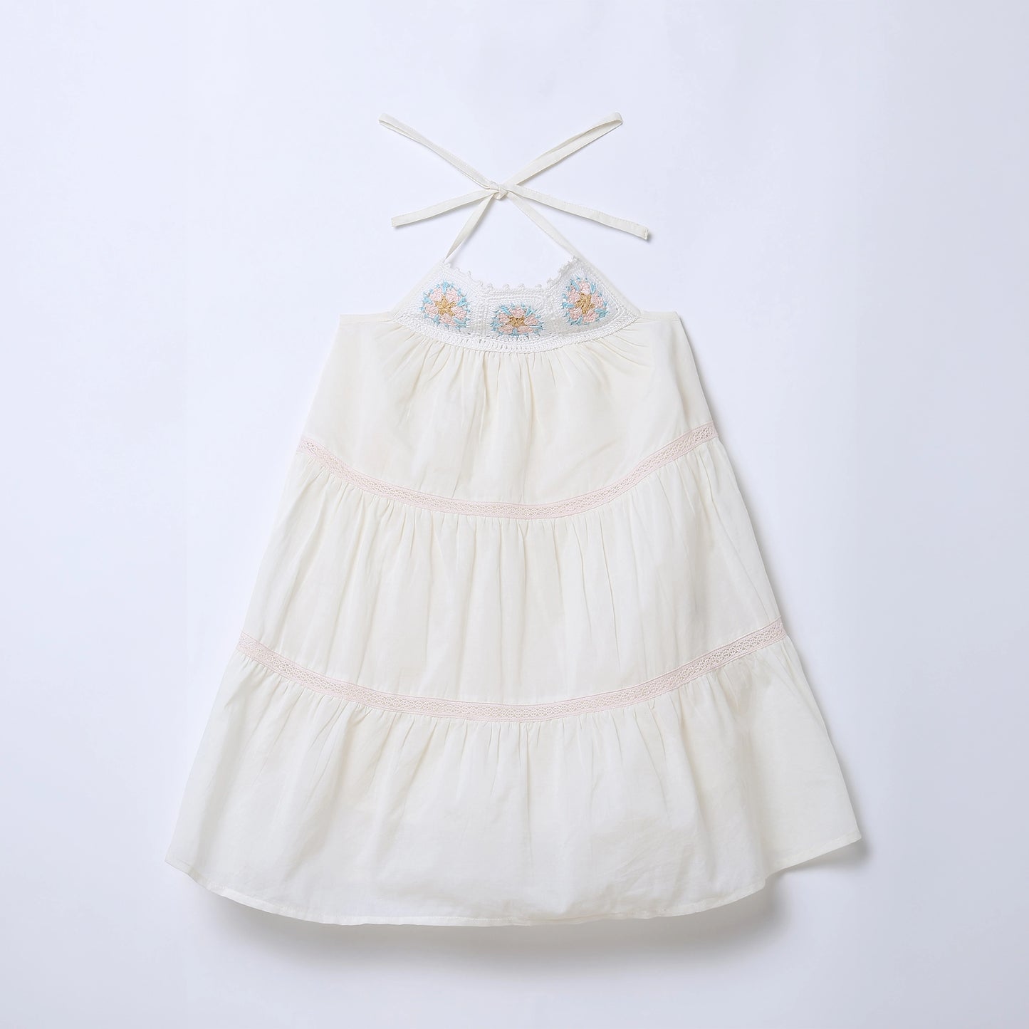 Girls Handcrafted Crochet Tiered Cotton Dress – Nicole | ERDE India