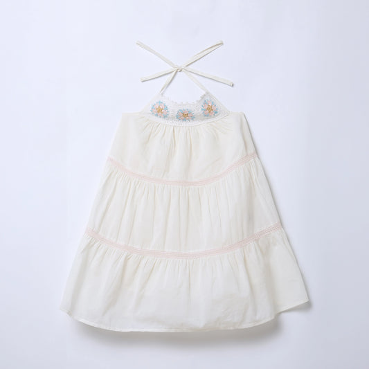 Girls Handcrafted Crochet Tiered Cotton Dress – Nicole | ERDE India