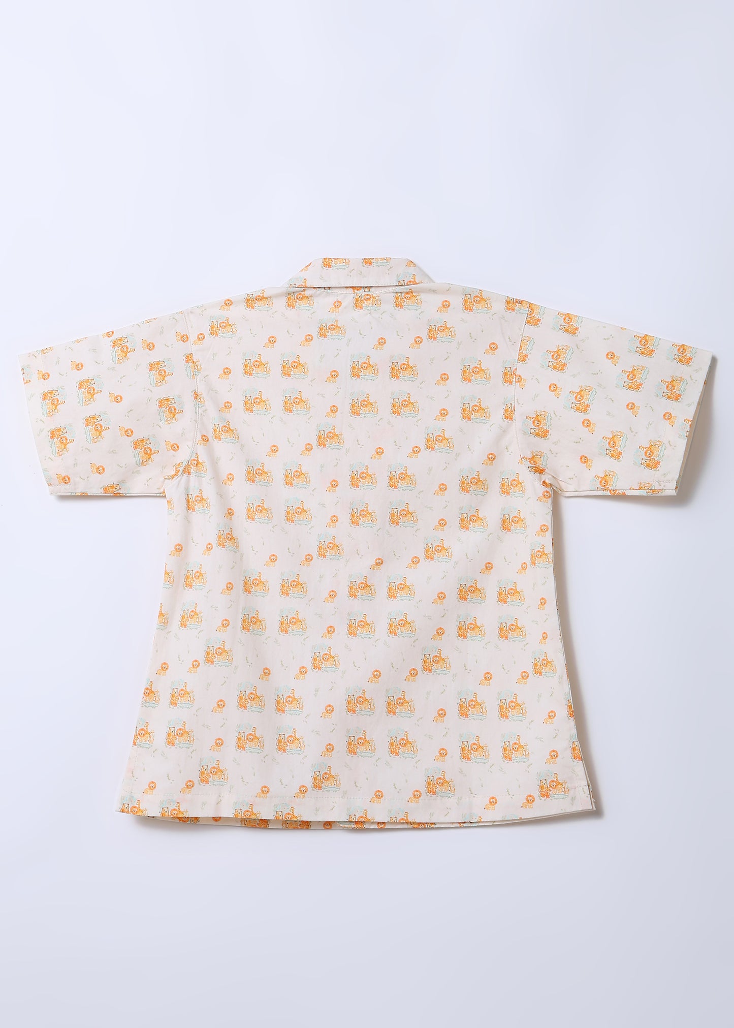 Boys Safari Print Cotton Shirt & Shorts Set CO-ORD