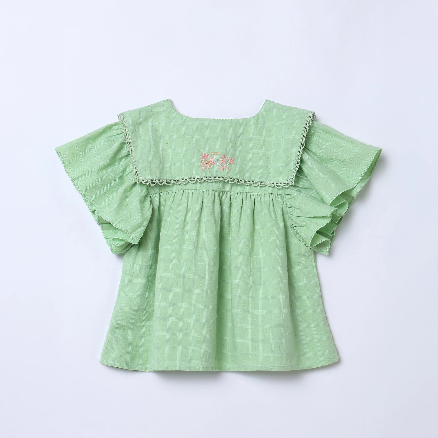 Rachel Embroidered Collar Cotton Top