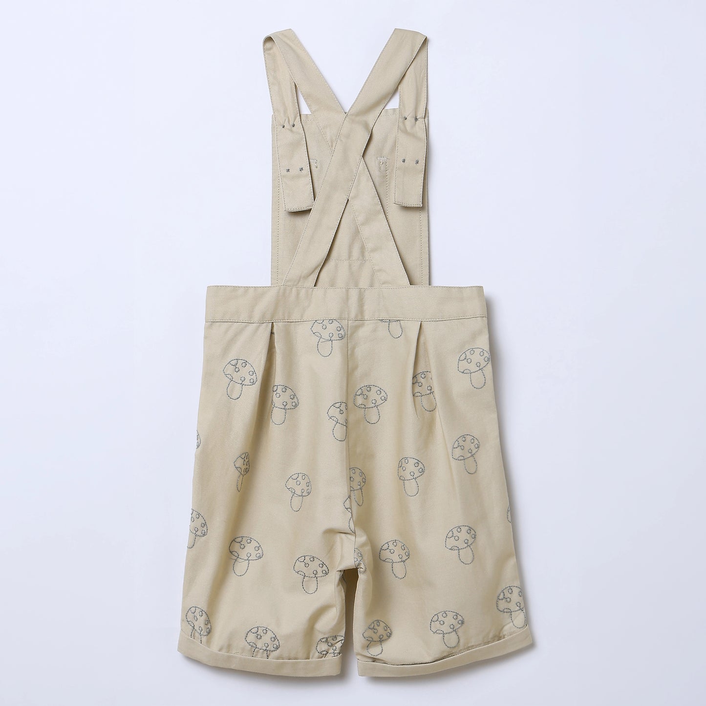 Mushroom Embroidered Cotton Dungaree