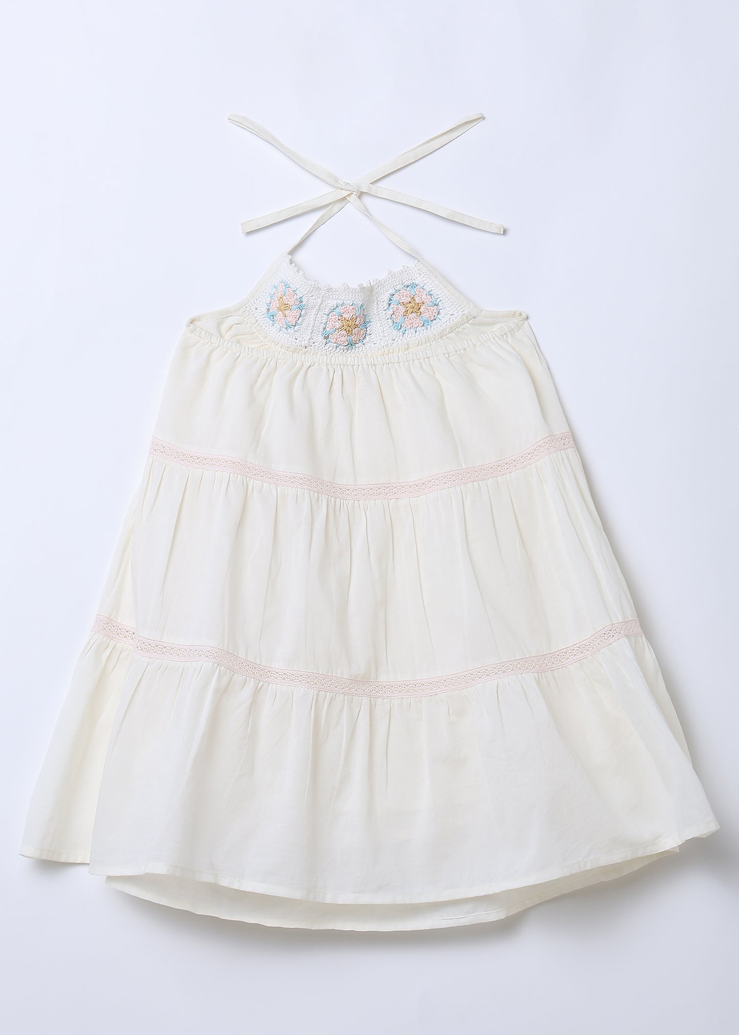 Nicole Handcrafted Crochet Tiered Cotton Dress