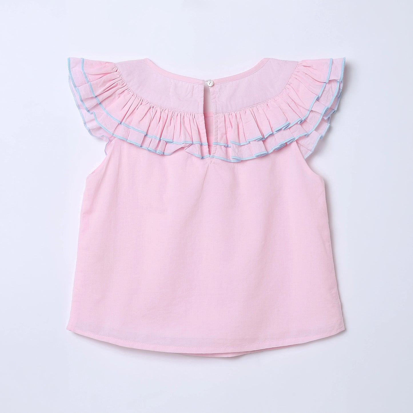 Evee Embroidered Ruffle Cotton Top