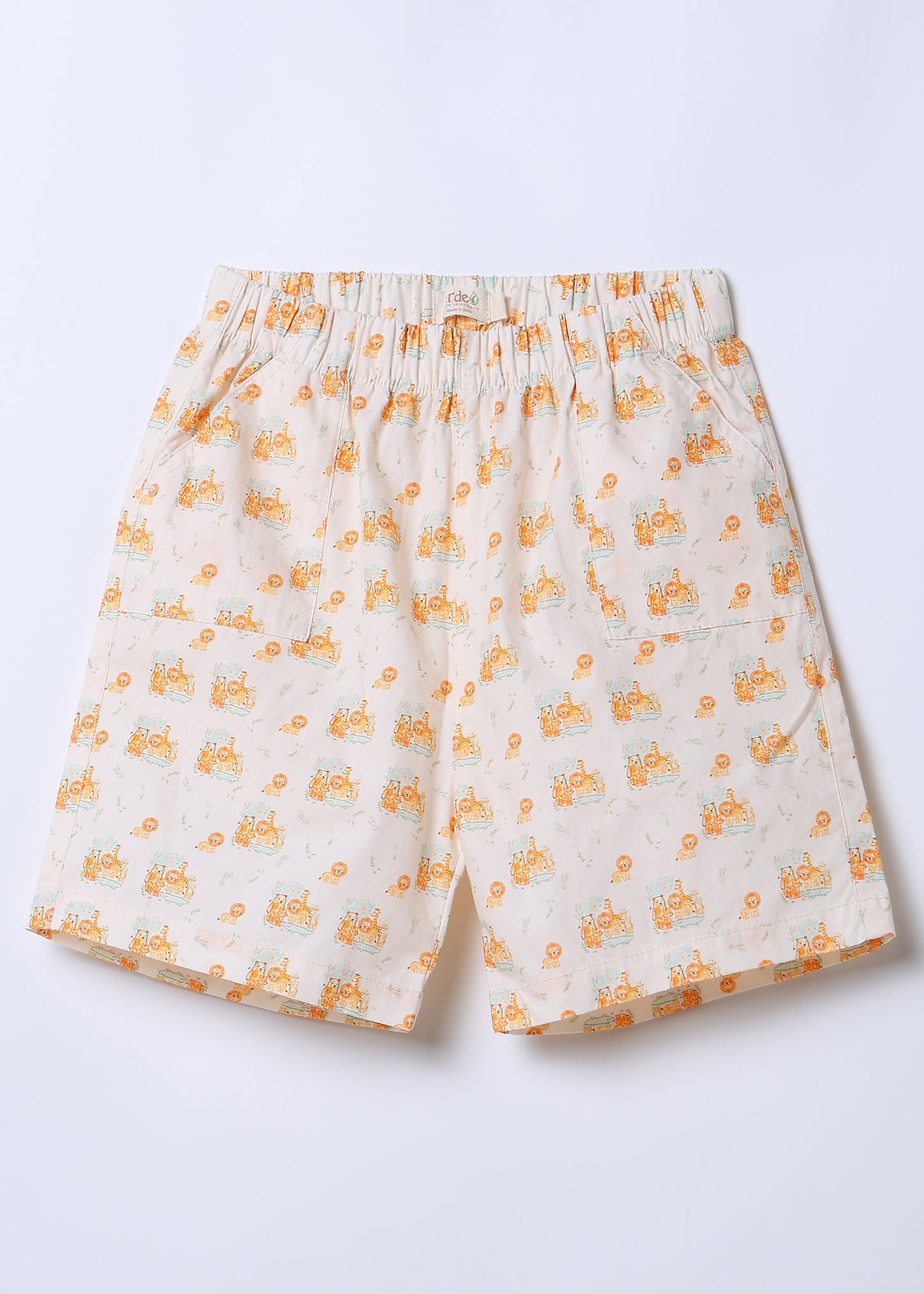 Boys Safari Print Cotton Shirt & Shorts Set CO-ORD