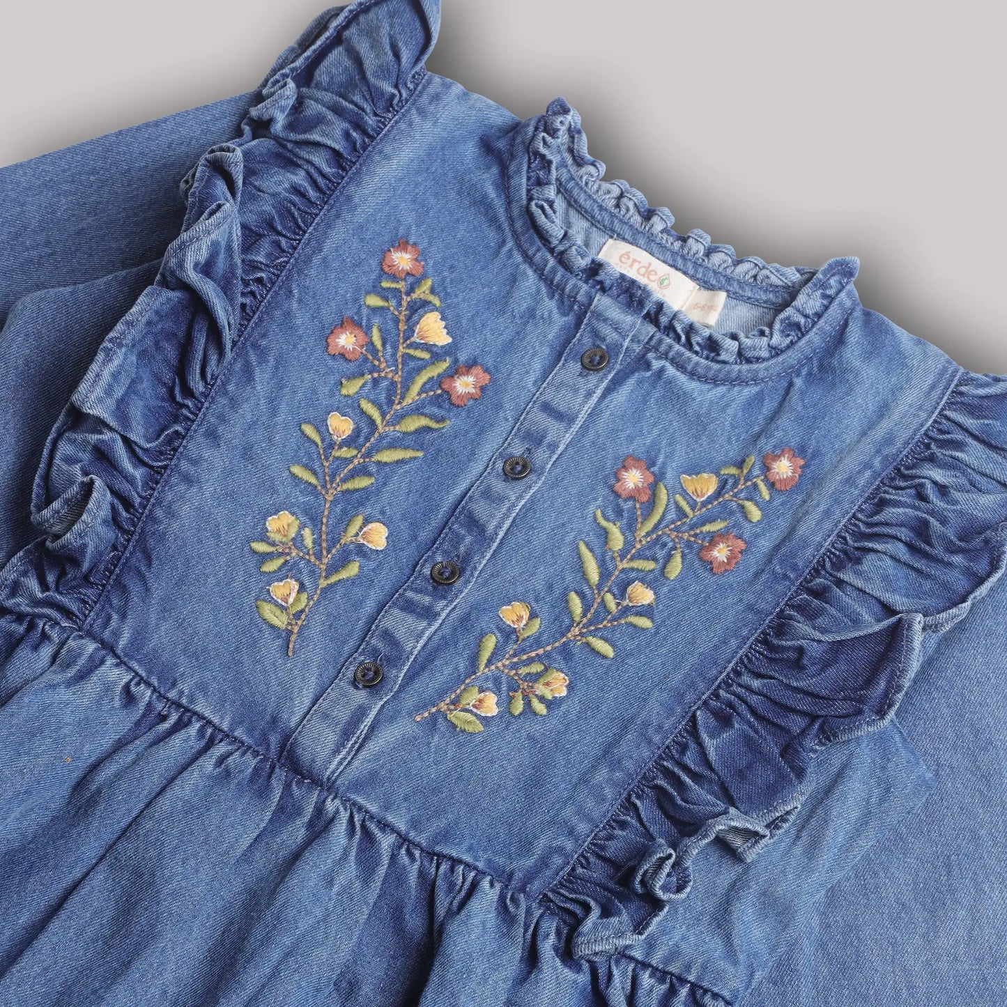 Evee Denim Folk Dress