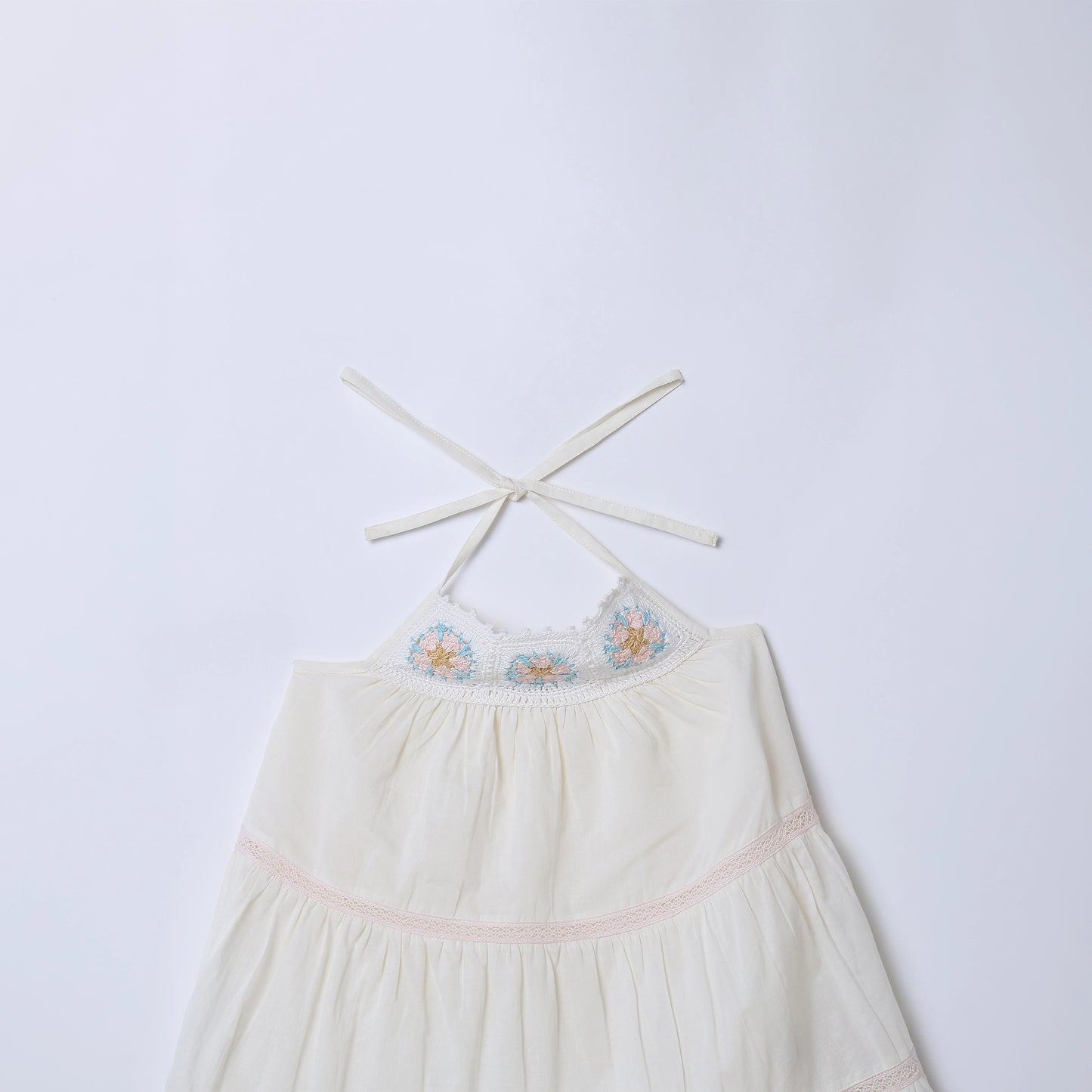 Girls Handcrafted Crochet Tiered Cotton Dress – Nicole | ERDE India