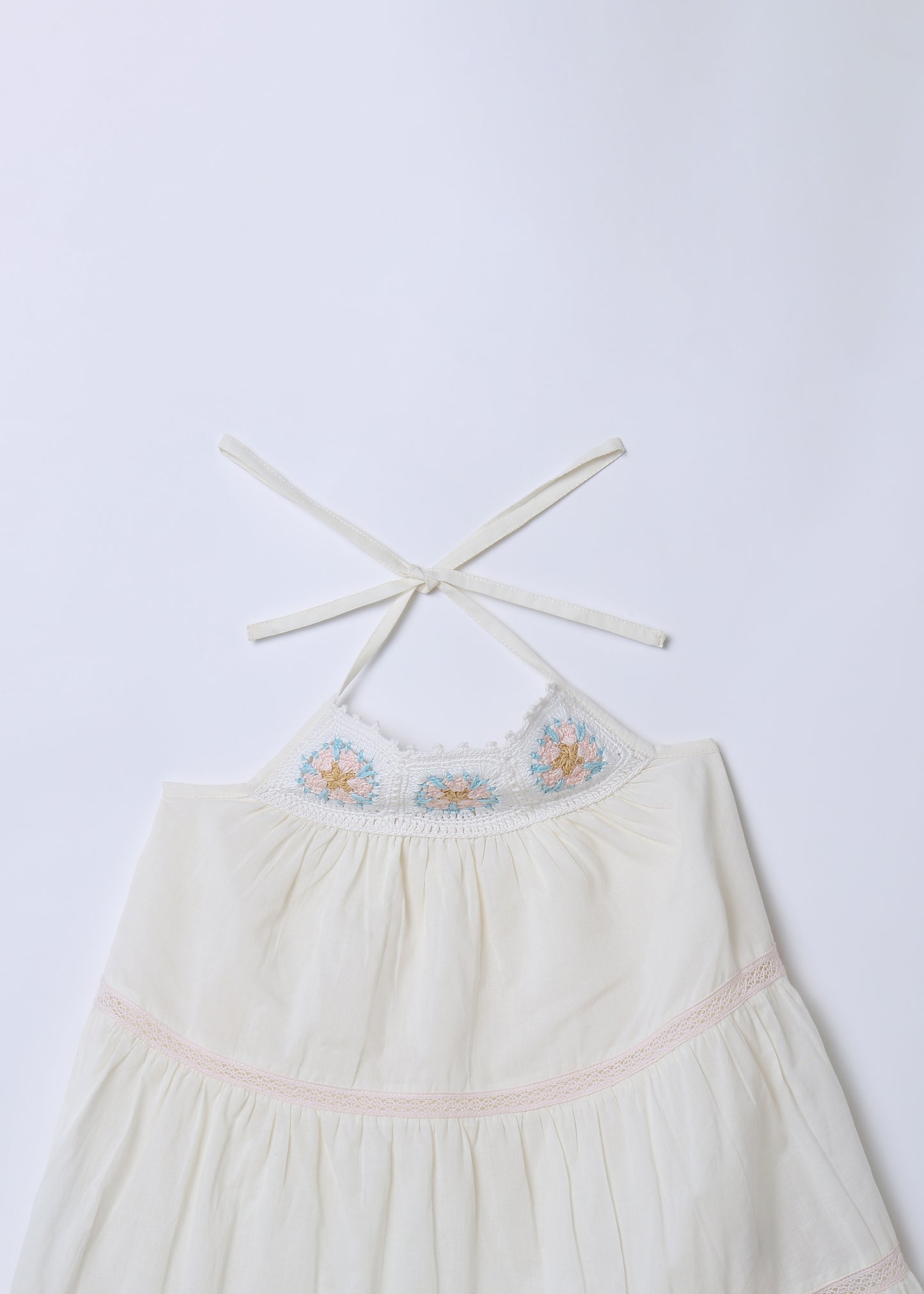 Nicole Handcrafted Crochet Tiered Cotton Dress
