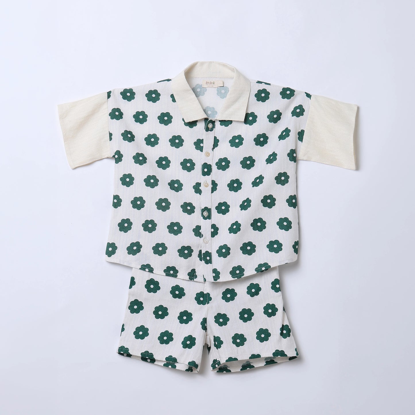 RUGBY Floral Print Cotton Shirt & Shorts Set