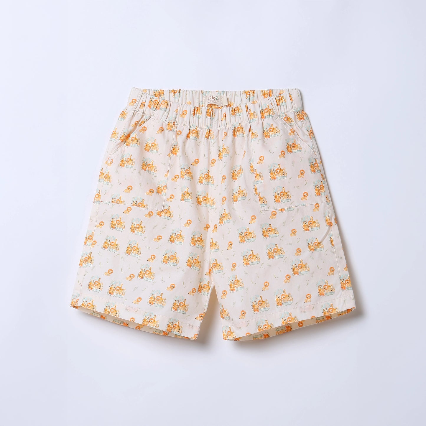 Boys Safari Animal Print Cotton Shirt & Shorts Co-ord Set | ERDE India