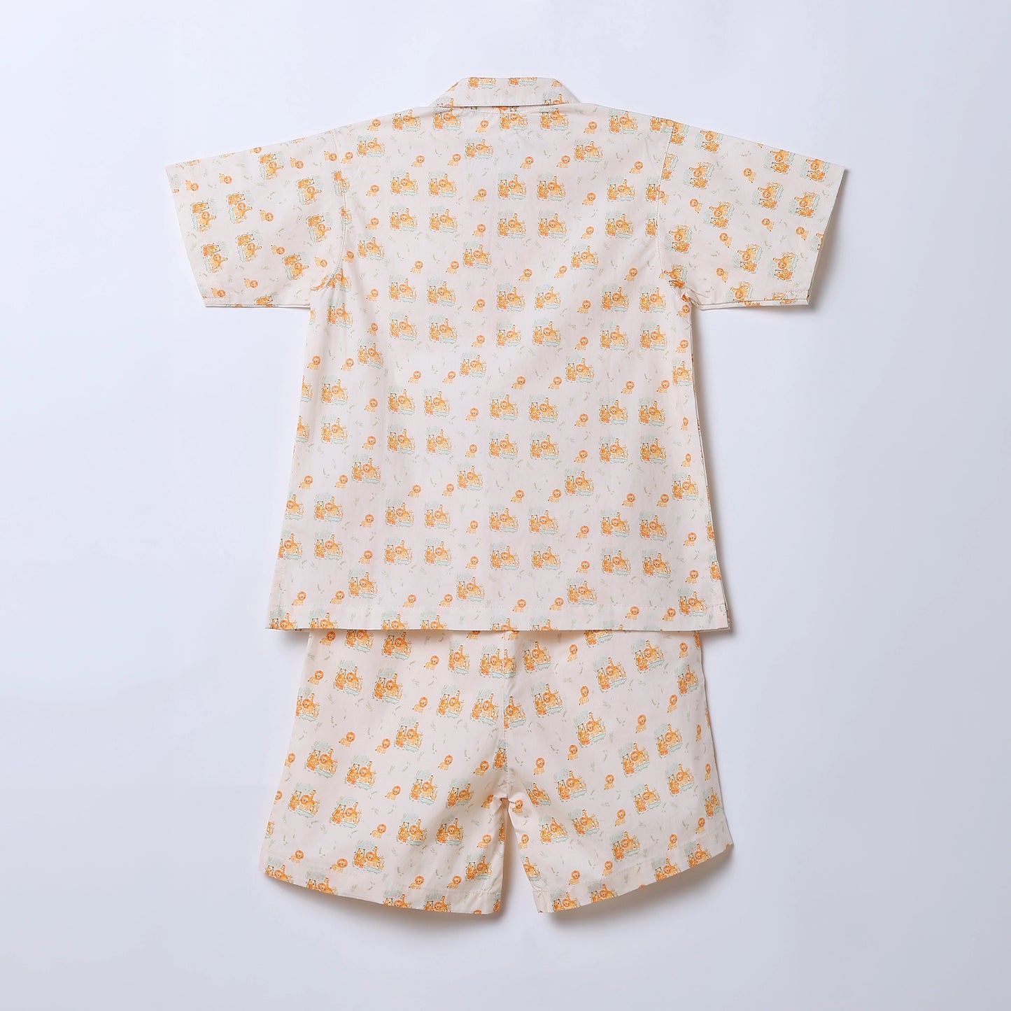 Boys Safari Animal Print Cotton Shirt & Shorts Co-ord Set | ERDE India