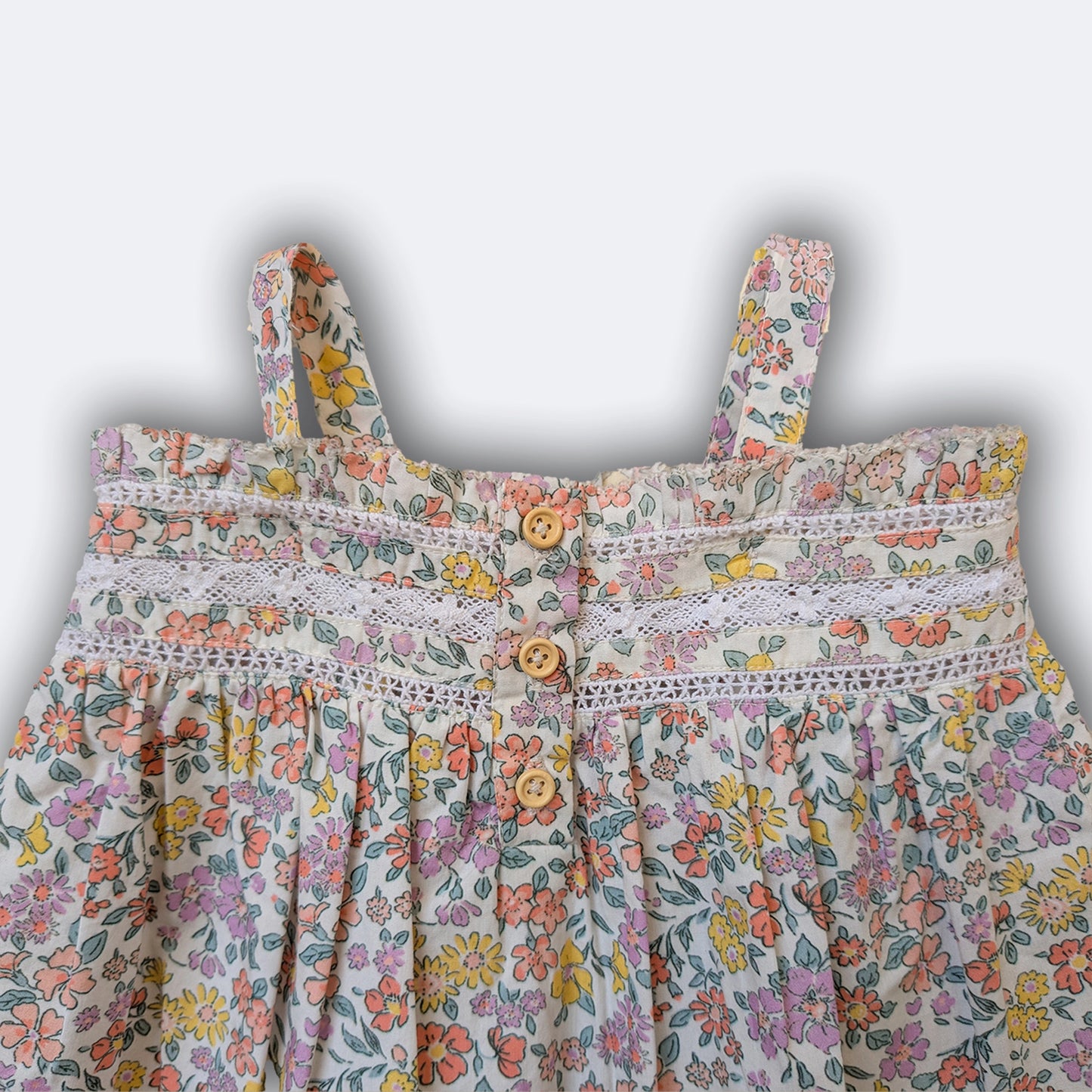 Girls Floral Printed Lacey Strap Top – Chloe | ERDE India