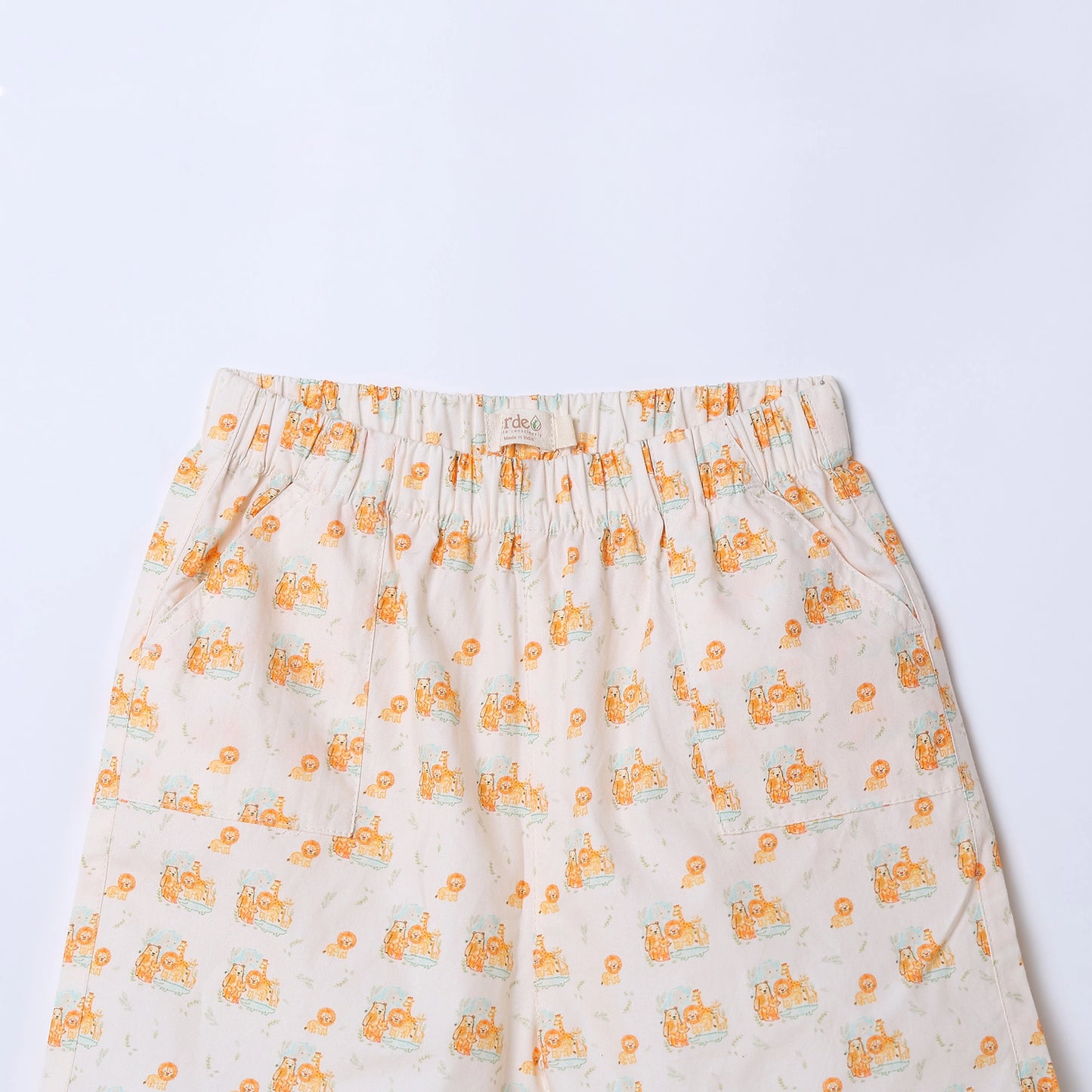 Boys Safari Animal Print Cotton Shirt & Shorts Co-ord Set | ERDE India