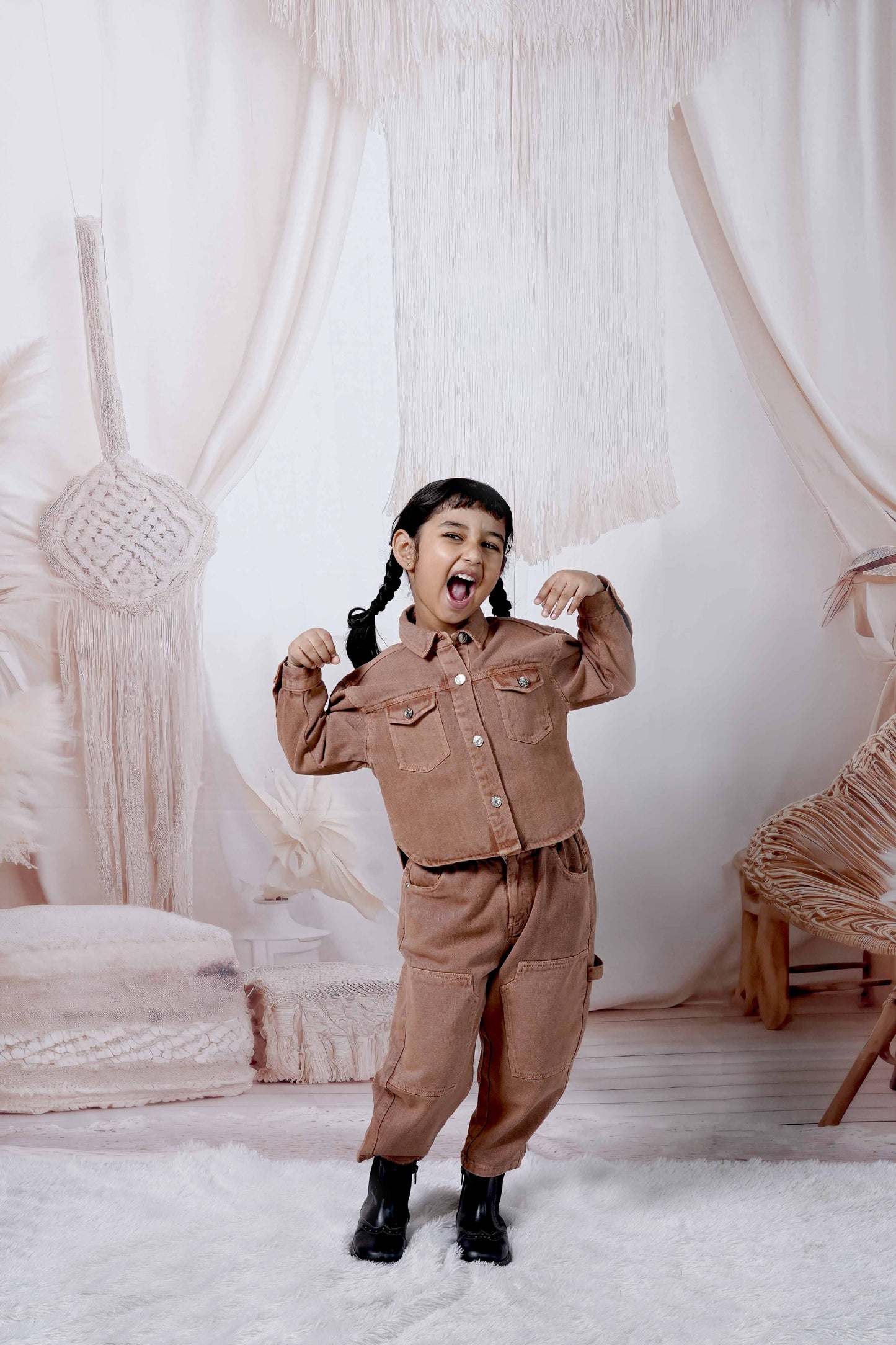 Suzzie Mocha Denim Shirt,  Girls (Overshirt Heritage Layer)