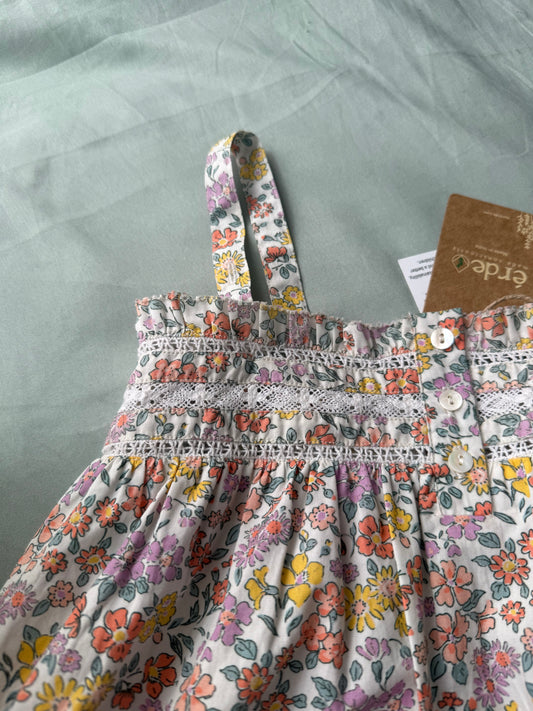 🌸 Chloe Top – Girls' Floral Bloom Printed Lacey Strap Top