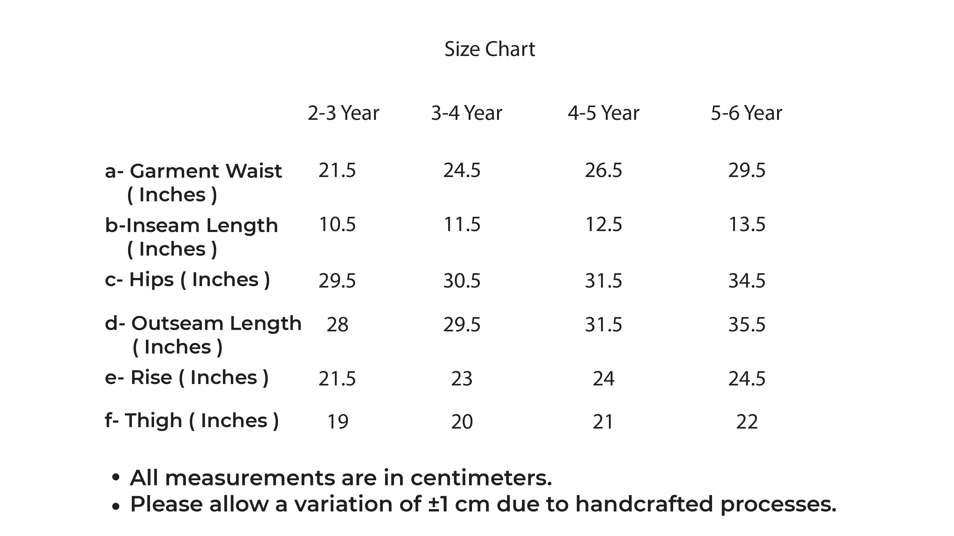 Size Chart
