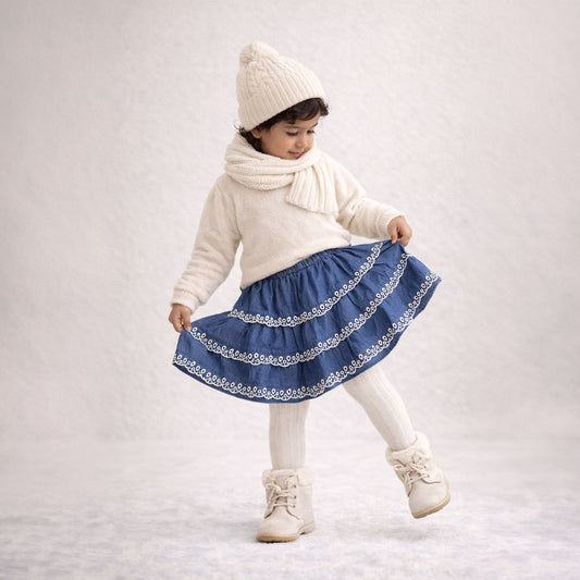 Sophia Skirt,  Girls (Denim Boho Tier)