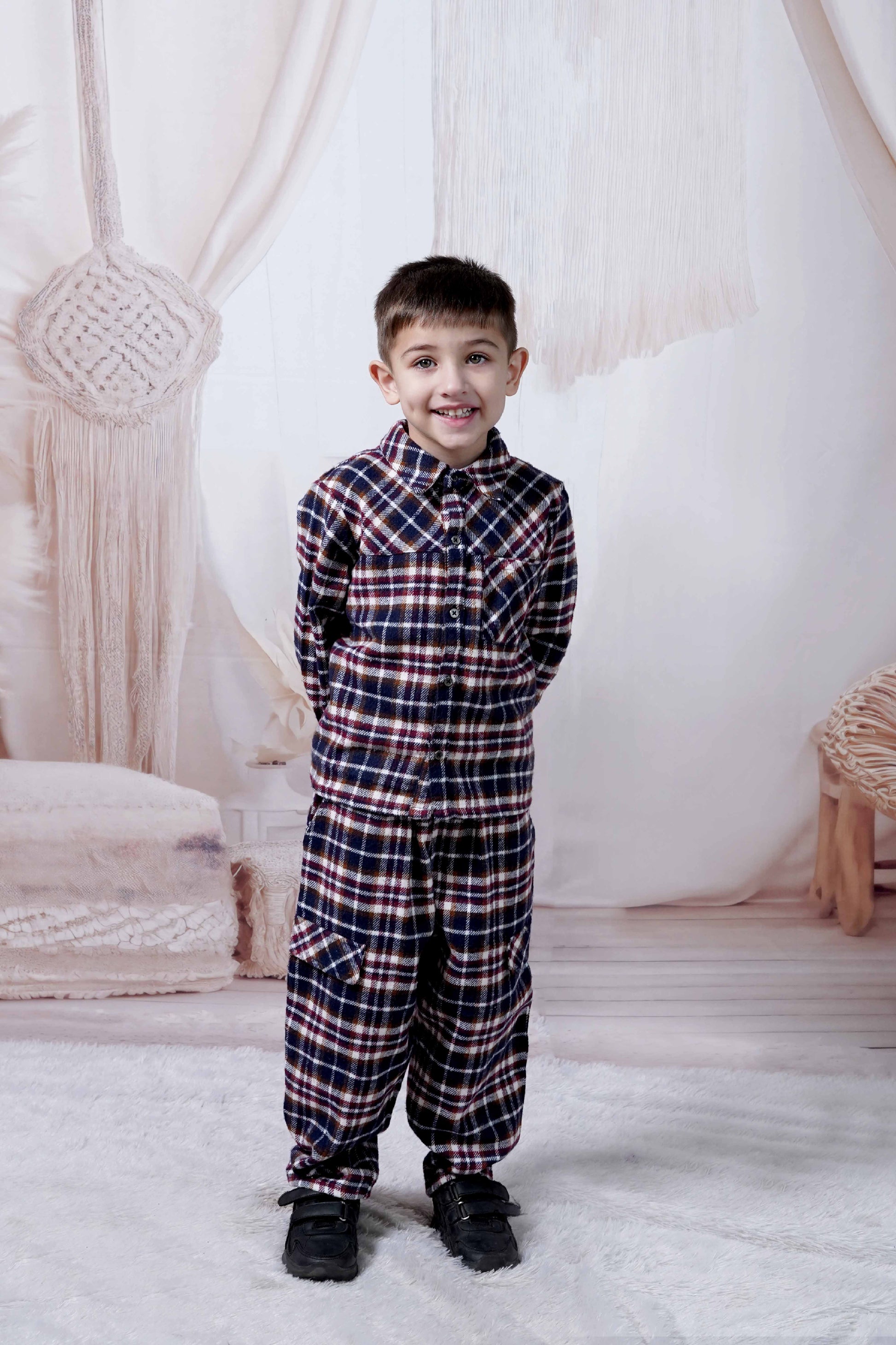 Boys heritage vintage combo set — shirt and trousers by Érde, ages 2–6, handmade India