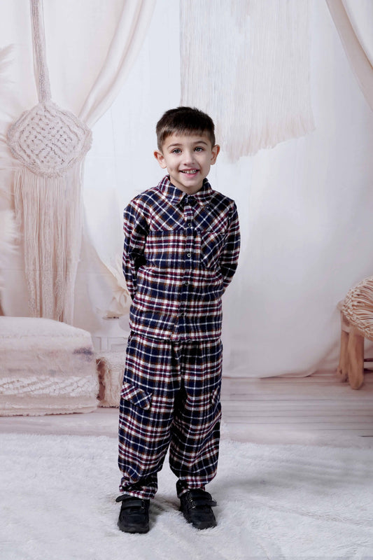 Boys heritage vintage combo set — shirt and trousers by Érde, ages 2–6, handmade India