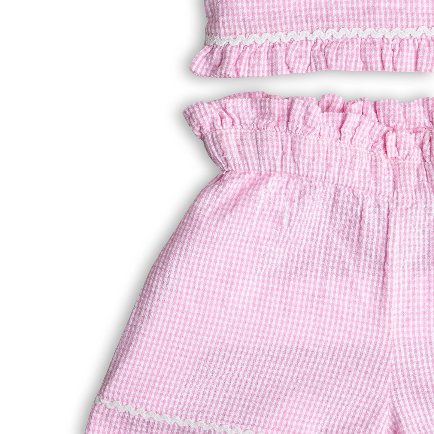 Flora Hatch Set - Pink Gingham Whimsy Lace