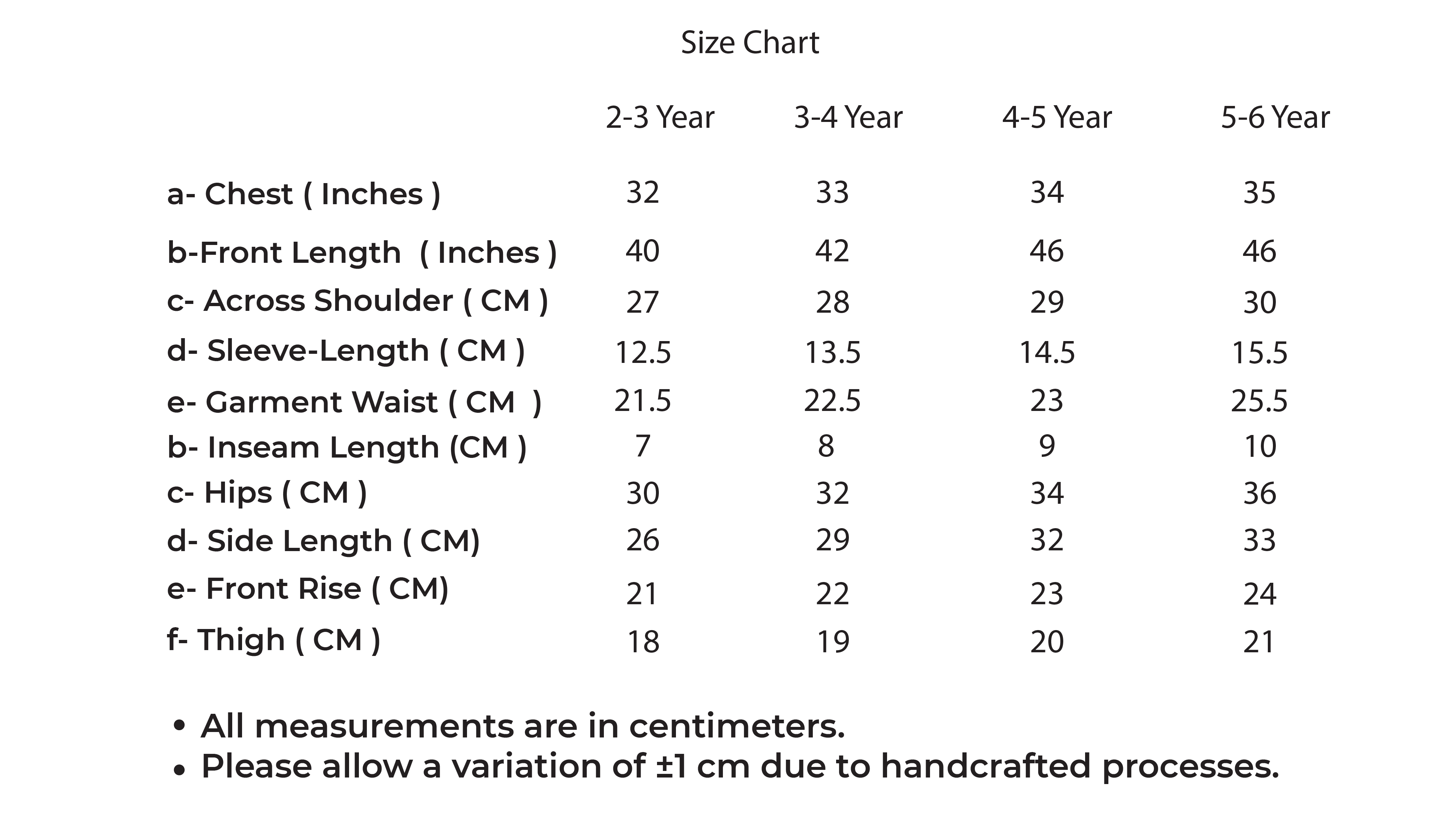 Size Chart
