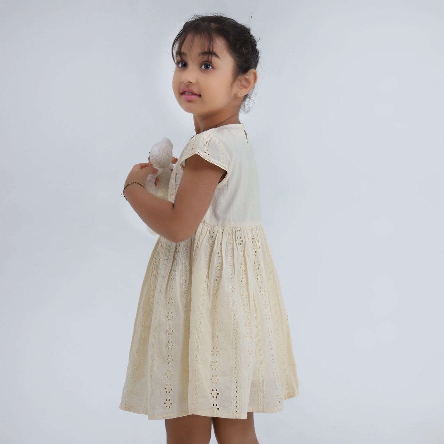 Naomi Dress – Cream Petal Whisper Side