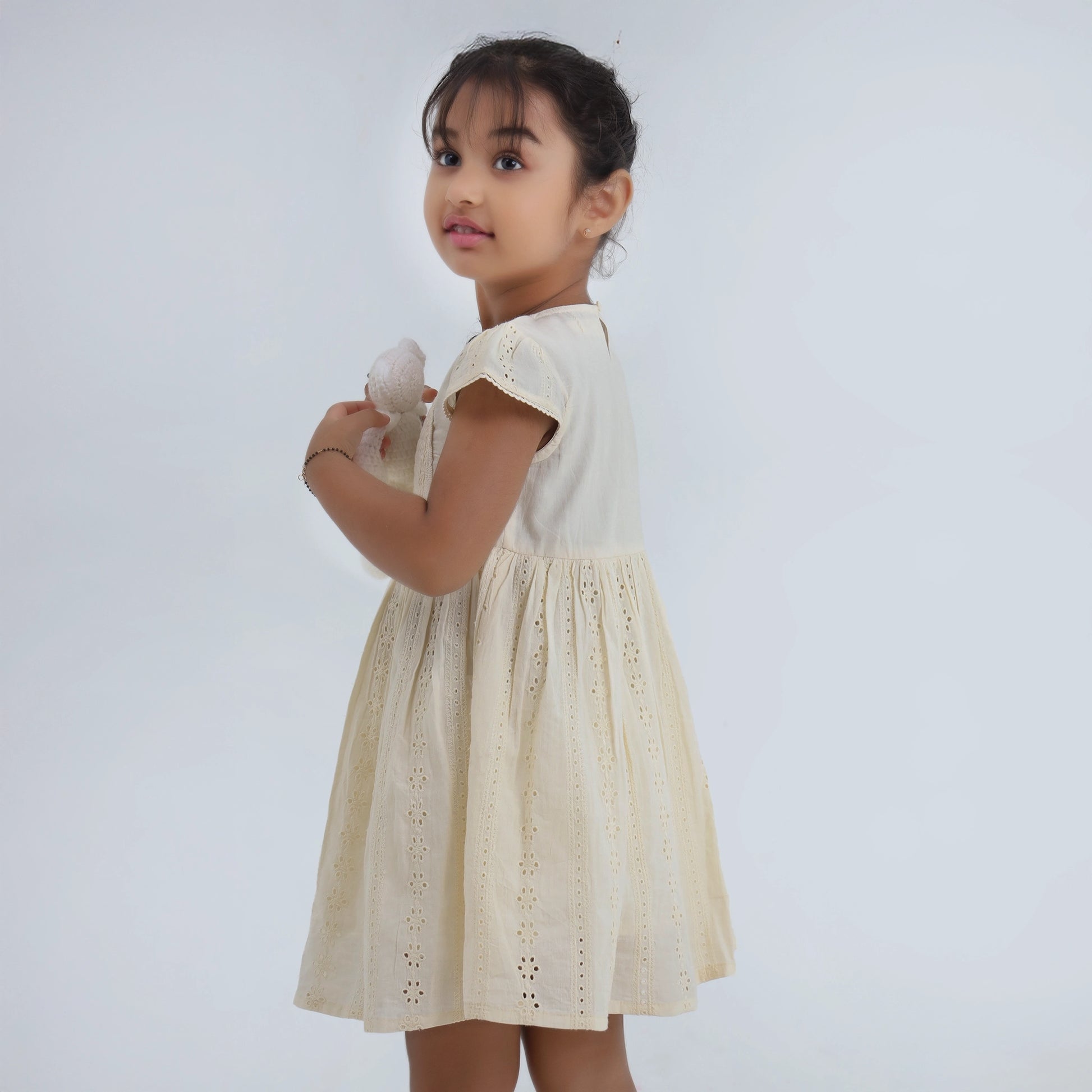 Naomi Dress – Cream Petal Whisper Side