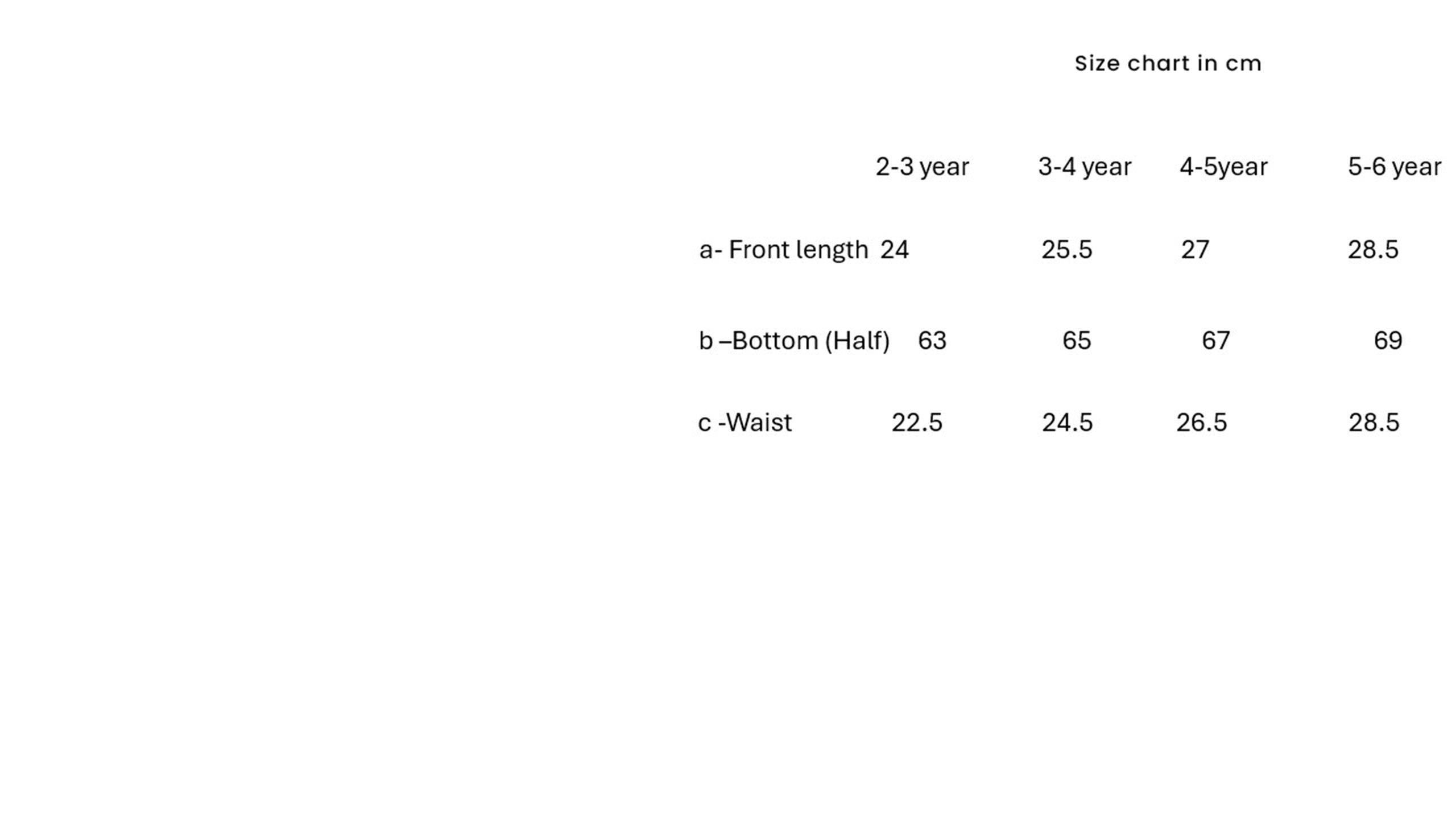 Size Chart
