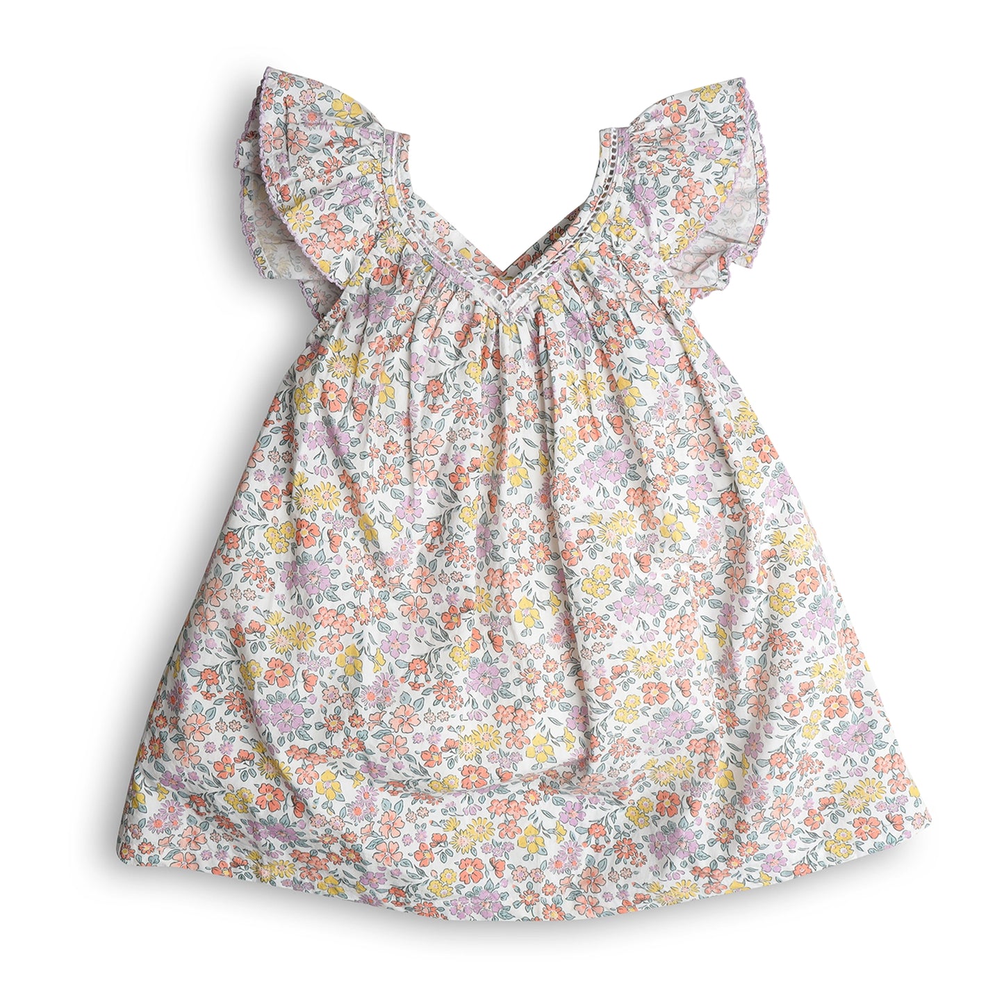 Sophie Dress – In Floral Blooming Print Front Detail