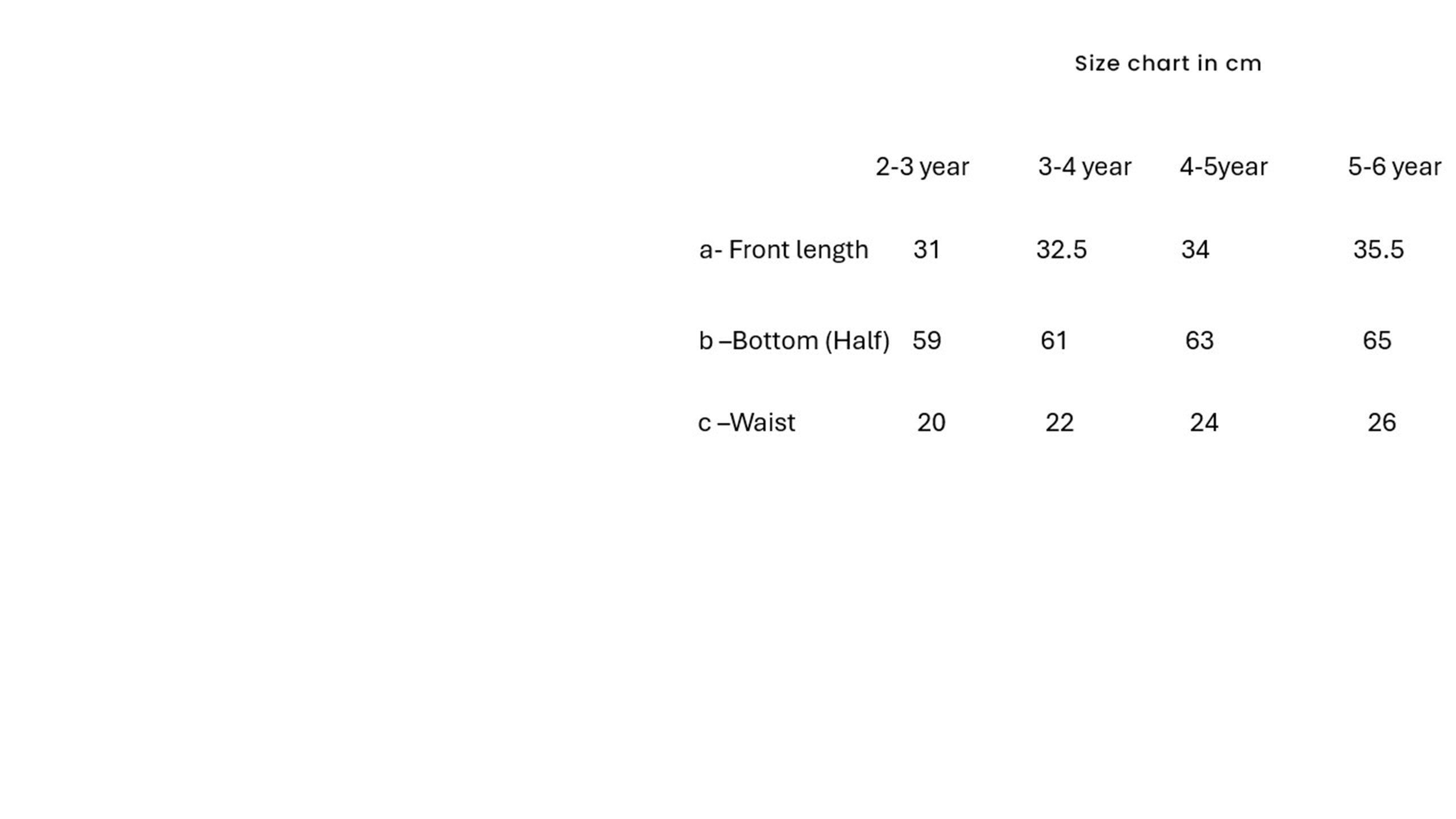 Size Chart